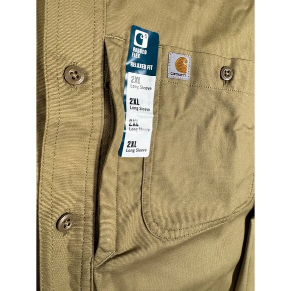 Carhartt Shirt Mens 2XL Brown Rugged Professional Relaxed Canvas Work TW2538-M - Picture 11 of 11